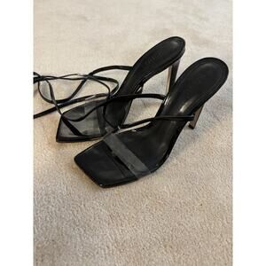 Schultz Black And Clear 4inch Strappy Heels 9.5